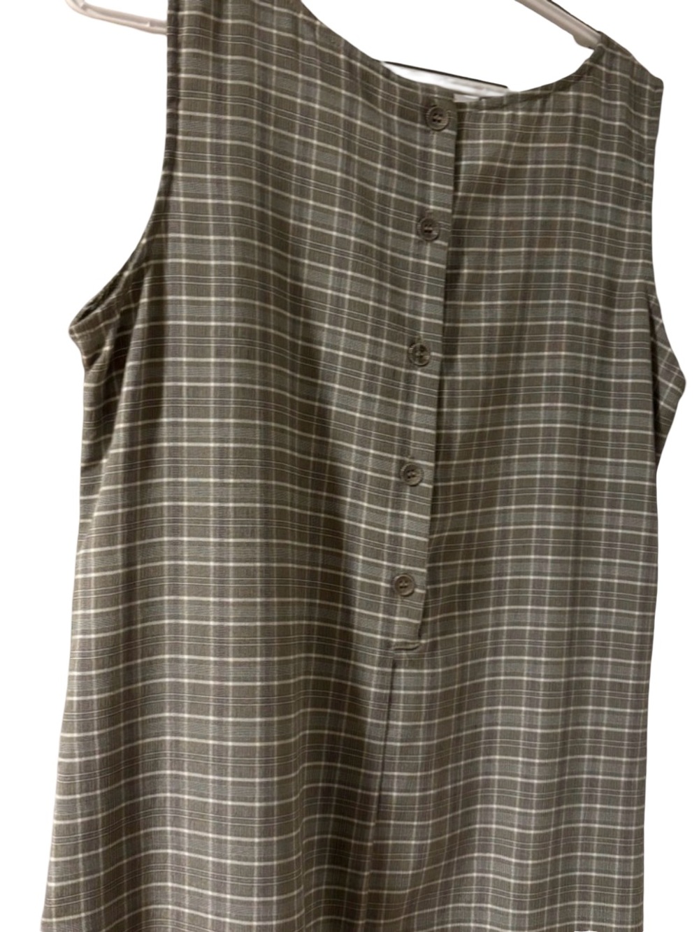 Kathie Lee Collection Olive Plaid Sleeveless Maxi Dress - Picture 6 of 8